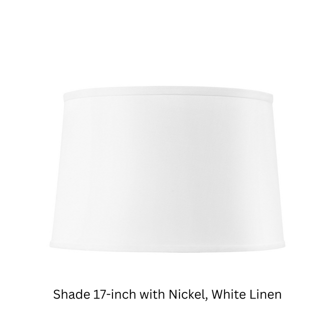 Shade 17-inch with Nickel, White Linen