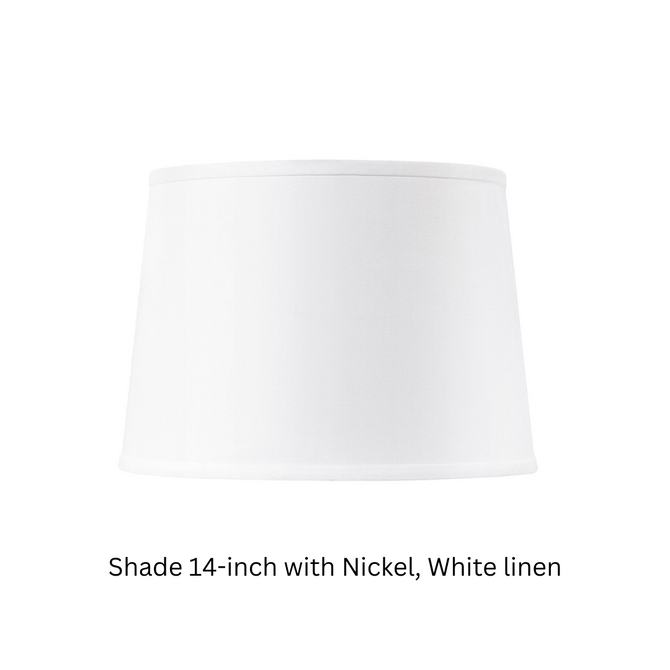 Shade 14-inch with Nickel, White Linen
