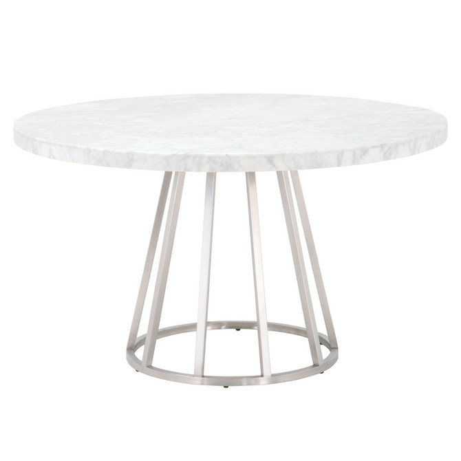 Essentials For Living - Turino 54" Round Dining Table Carrera Top (6059.WHT)