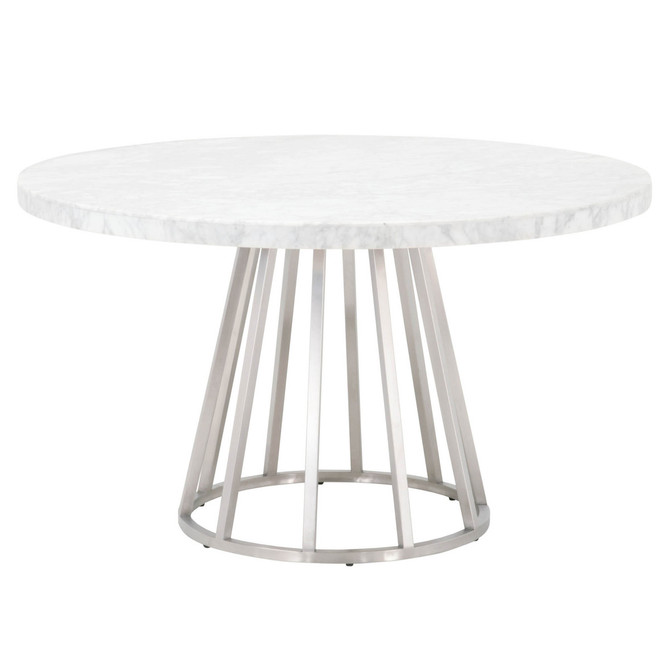 Essentials For Living - Turino 54" Round Dining Table Carrera Top (6059.WHT)