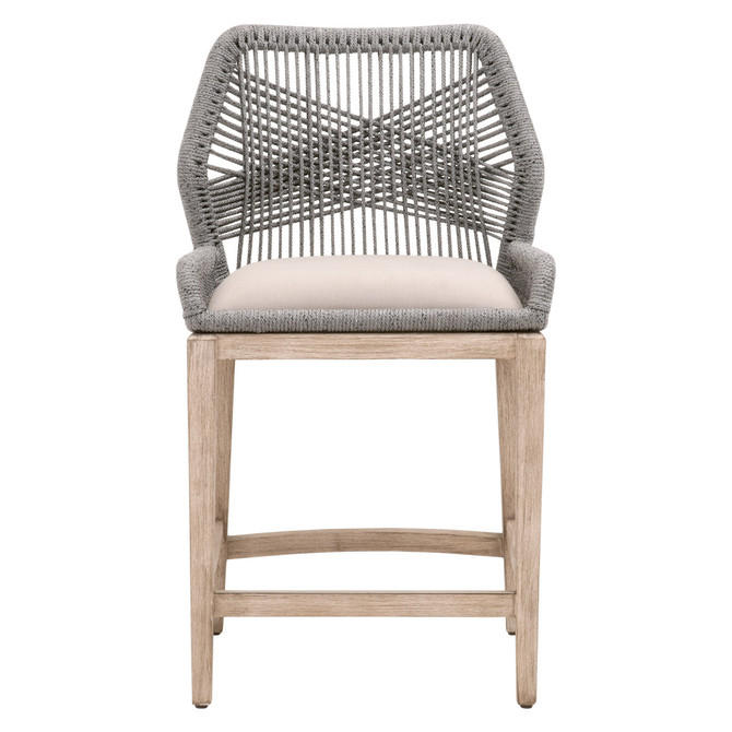 Essentials For Living - Loom Counter Stool in Platinum Rope (6808CS.PLA/LGRY/NG)