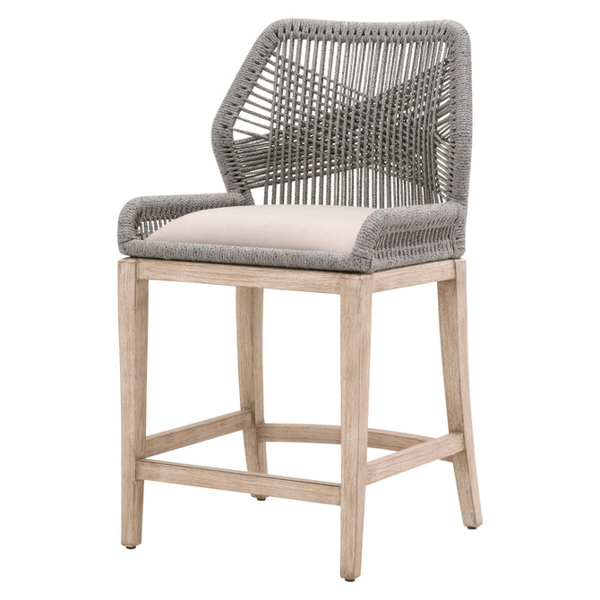 Essentials For Living - Loom Counter Stool in Platinum Rope (6808CS.PLA/LGRY/NG)