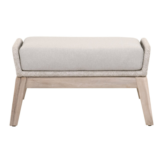 Essentials For Living - Loom Outdoor Footstool in Taupe & White (6817FS.WTA/PUM/GT)