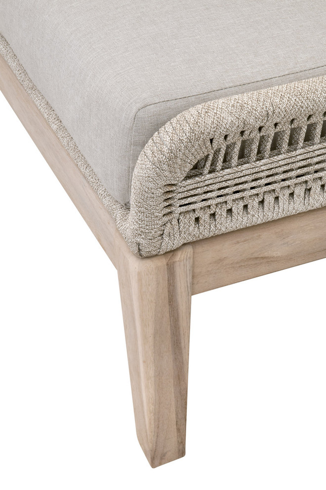 Essentials For Living - Loom Outdoor Footstool in Taupe & White (6817FS.WTA/PUM/GT)