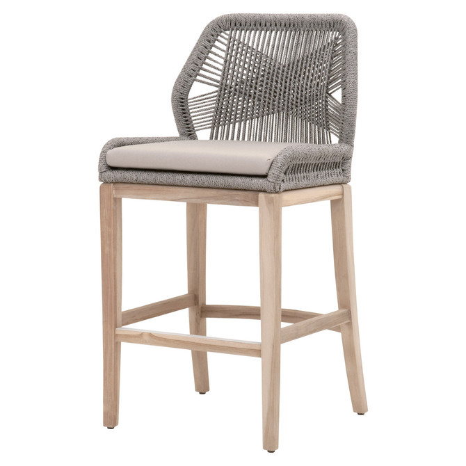 Essentials For Living - Loom Outdoor Barstool in Platinum Rope (6808BS.PLA-R/SG/GT)