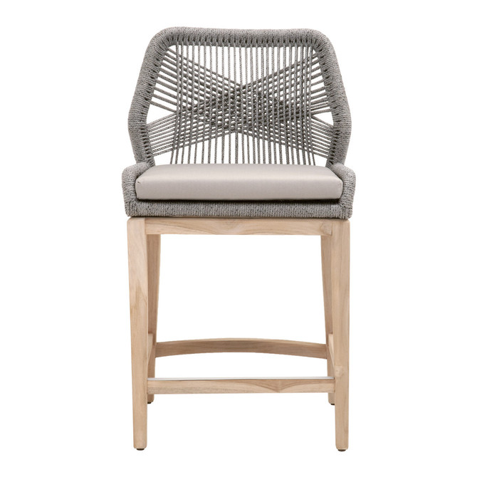 Essentials For Living - Loom Outdoor Counter Stool in Platinum Rope (6808CS.PLA-R/SG/GT)