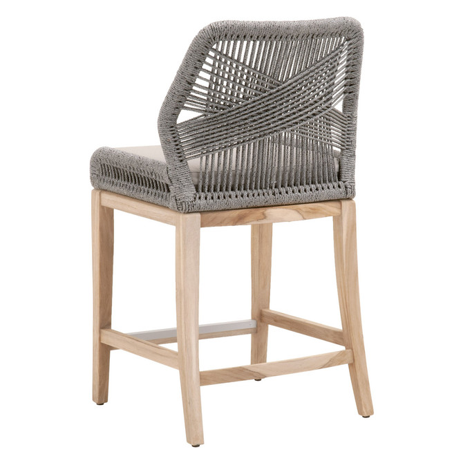 Essentials For Living - Loom Outdoor Counter Stool in Platinum Rope (6808CS.PLA-R/SG/GT)