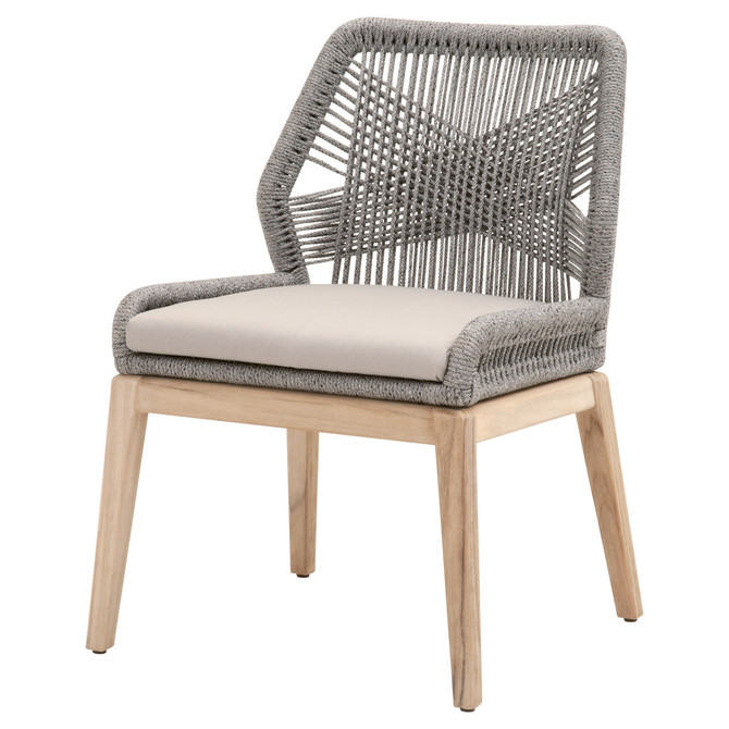 Essentials For Living - Loom Outdoor Dining Chair in Platinum Rope, Set of 2 (6808KD.PLA-R/SG/GT)