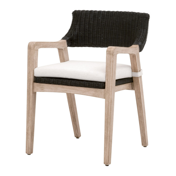 Essentials For Living - Lucia Arm Chair in Black Rattan (6810.BLR/WHT/NG)