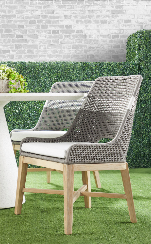 Essentials For Living - Tapestry Outdoor Dining Chair in Dove, Set of 2 (6850.DOV/WHT/GT)