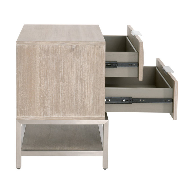 Essentials For Living - Atlas 2-Drawer Nightstand (6150.NG/BSTL)