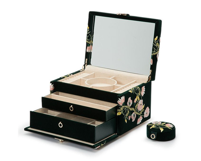 Wolf - Zoe Medium Jewelry Box in Forest Green (393112)