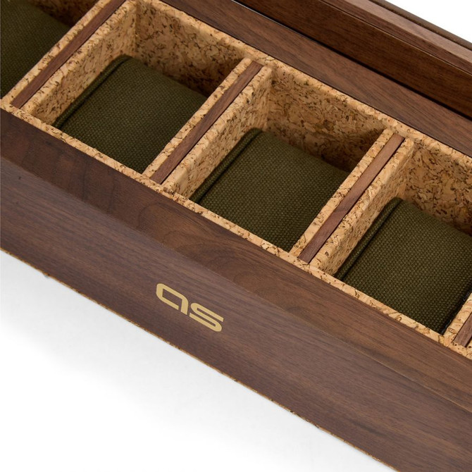 Wolf - Analog/Shift Flatiron II 5-Piece Watch Box in Walnut (710212)