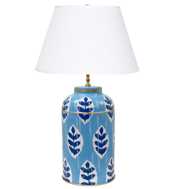 Dana Gibson - Louvre Ikat in Blue Tea Caddy Lamp 