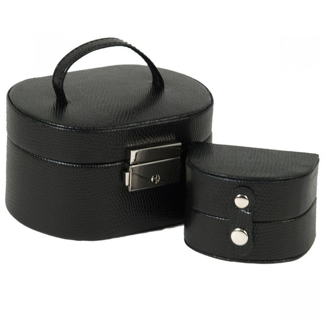 Wolf - Heritage Mini Oval Box in Black (281402)