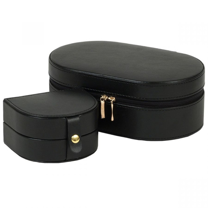 Wolf - Heritage Oval Zip Case in Black (280602)