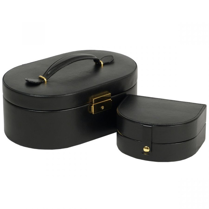 Wolf - Heritage Oval Jewelry Box in Black (280502)