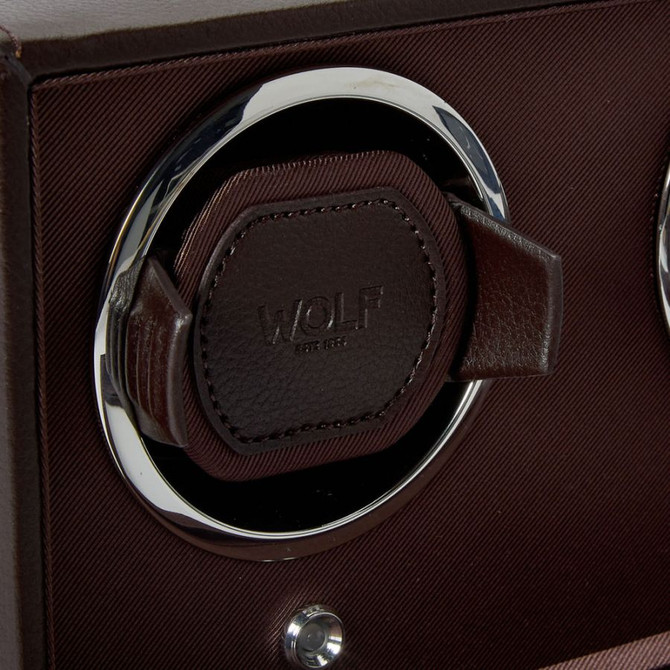 Wolf 1834 - Cub Double Watch Winder With Cover in Brown (461206)