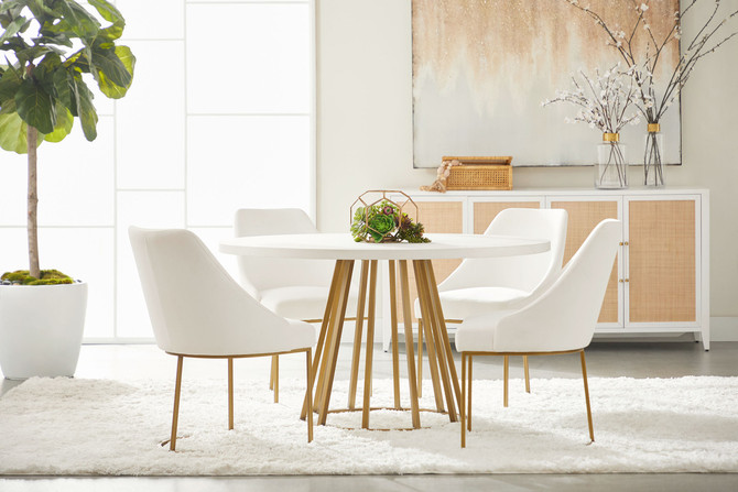 Essentials For Living - Turino Round Dining Table Base in Brushed Gold (6060.BGLD)