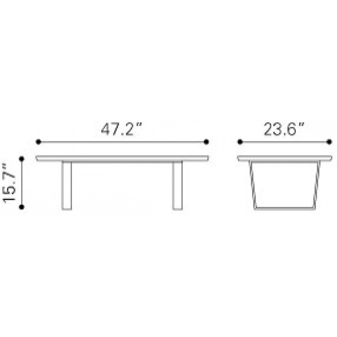 Zuo Modern Atlas Coffee Table Stone & Gold Dimensions