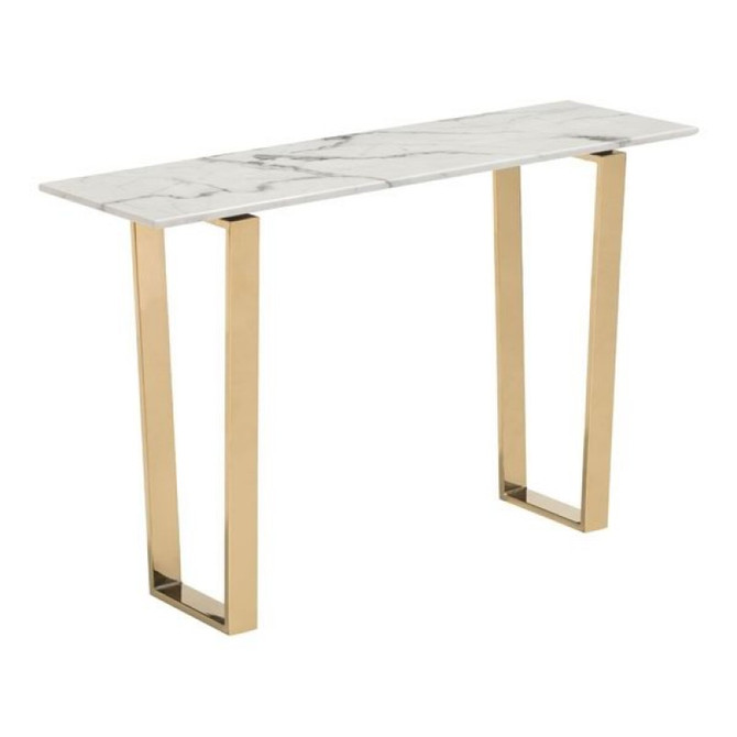 Zuo Modern Atlas Console Table Stone & Gold