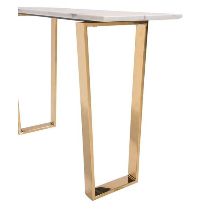 Zuo Modern Atlas Console Table Stone & Gold