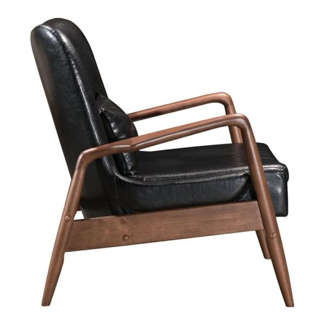 Zuo Modern Bully Lounge Chair & Ottoman Black