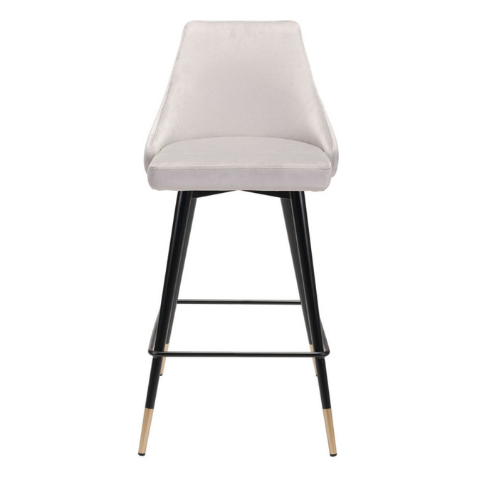 Zuo Modern Piccolo Counter Chair Gray Velvet
