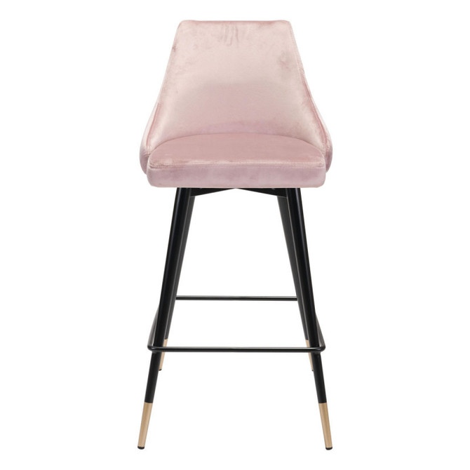 Zuo Modern Piccolo Counter Chair Pink Velvet