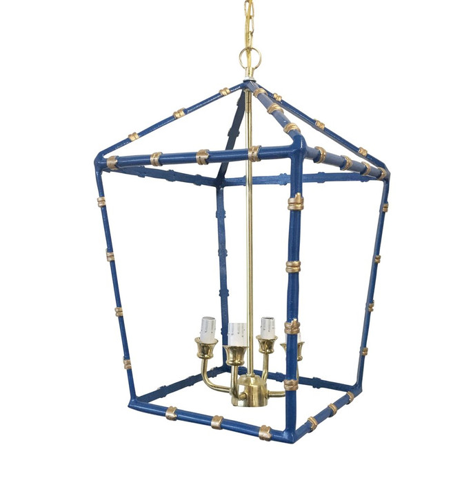 Large Bamboo Lantern in Navy