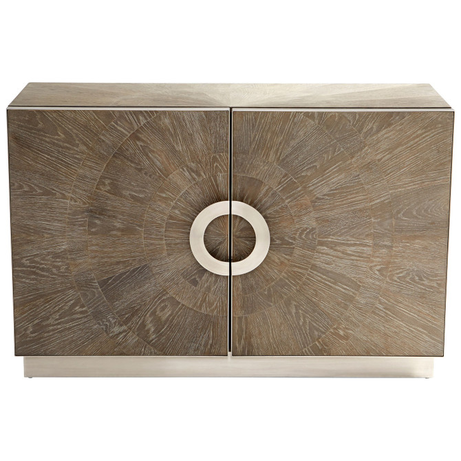 Cyan Design Volonte Cabinet Weathered Oak And Stainless Steel