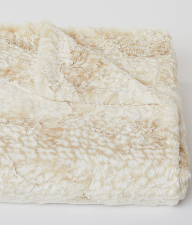 Siberian Leopard Cream and Beige Throw