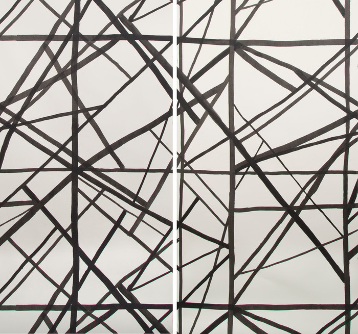 Channels Paper - Ebony/Ivry By Groundworks