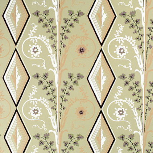 Gallier Diamond - Brown And Green On Beige By Brunschwig & Fils