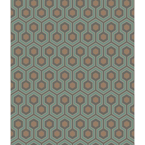 Hicks Hexagon - Teal/Gold By Cole & Son