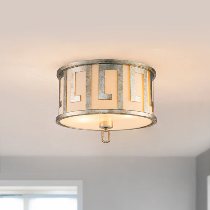 Lemuria 2 Light Flushmount in Antique Silver By Lucas McKearn