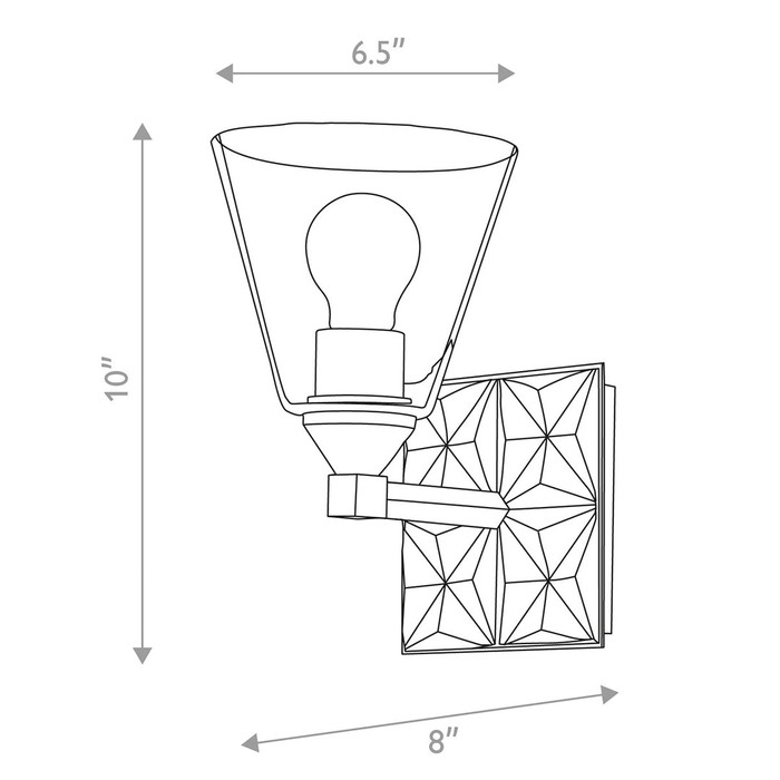 Alpha 1-Light Wall Sconce with Glass By Lucas + McKearn