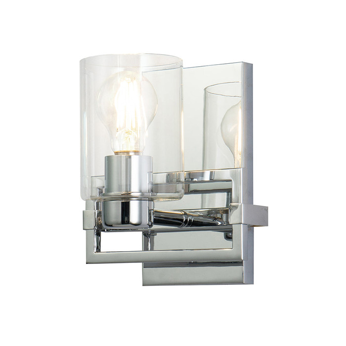 Estes 1 Light Bath Bar in Polished Chrome By Lucas + McKearn