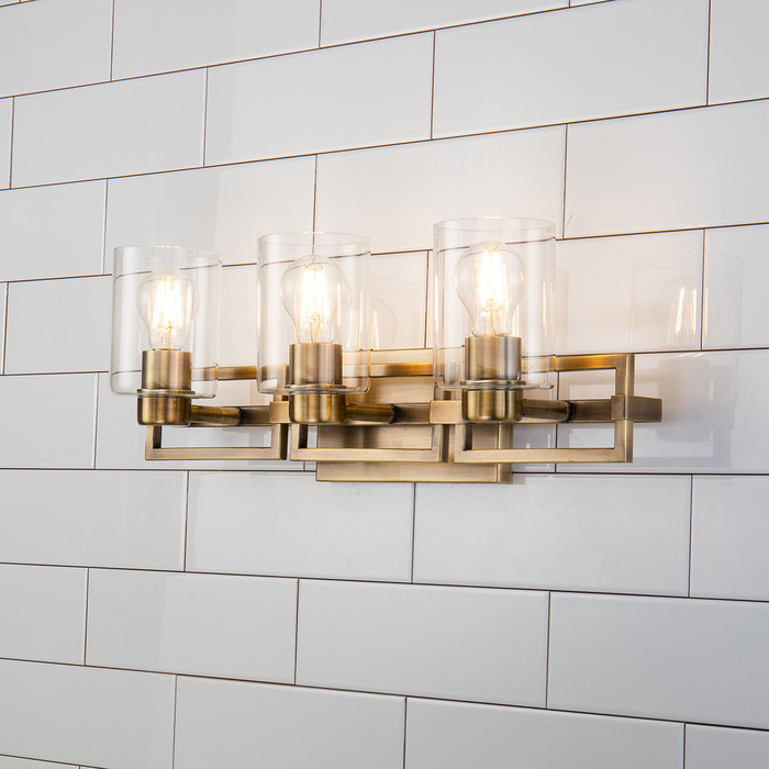 Estes 3 Light Bath Bar Antique Brass By Lucas + McKearn