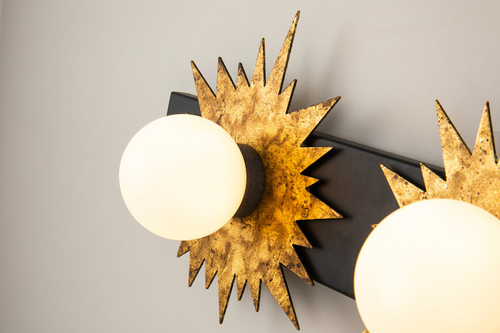 Soleil 4 Light Bath Bar Zinc and Antique Gold By Lucas + McKearn