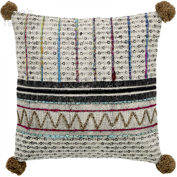 Ellora Casa by India's Heritage Vintage Multi Embroidered 20" Pillow