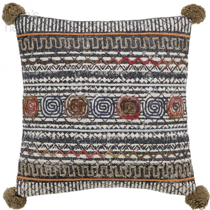 Ellora Casa by India's Heritage Vintage Multi Embroidered 20" Pillow