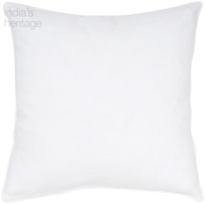 Ellora Casa by India's Heritage White Kendall Linen Cotton Pillow