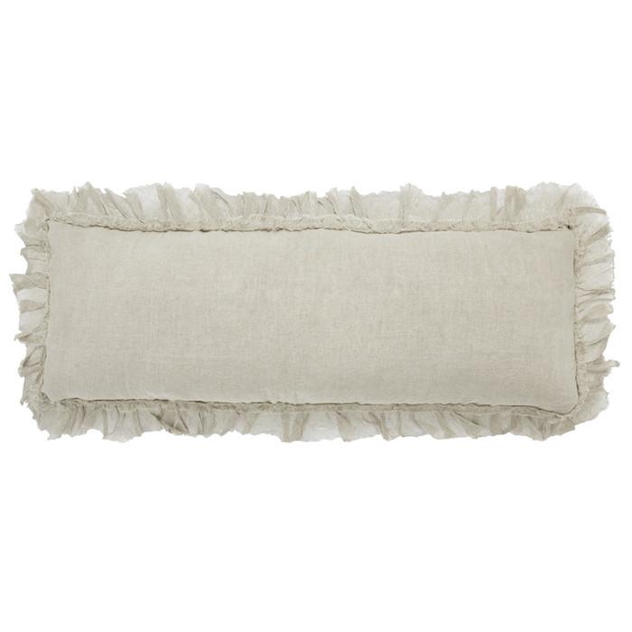Shabby Chic Long Linen Ruffle Pillow by India's Heritage
