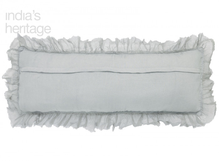 Shabby Chic Long Linen Ruffle Pillow by India's Heritage