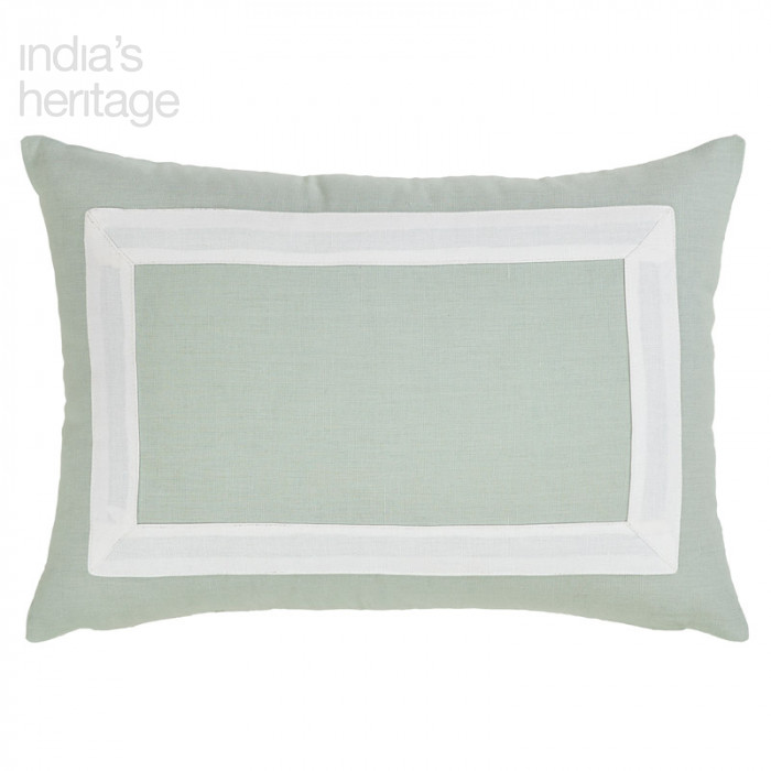 Amalfi Linen Border Pillow by India's Heritage