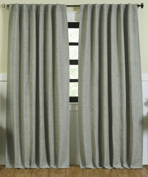 Calypso Medallion Motif Curtain in Ivory by Ellora Casa by India's Heritage
