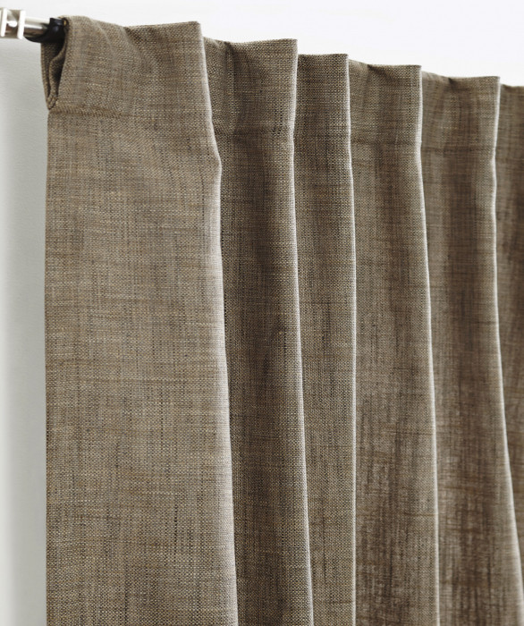 Classic Faux Silk Curtain in Beige by Ellora Casa by India's Heritage