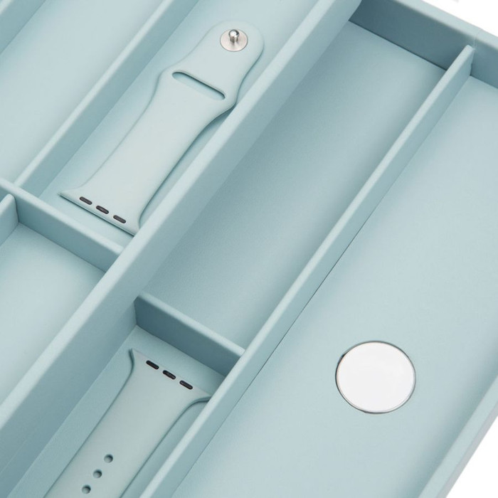 WOLF Watch Valet with Strap Tray for Apple Watch in Aqua