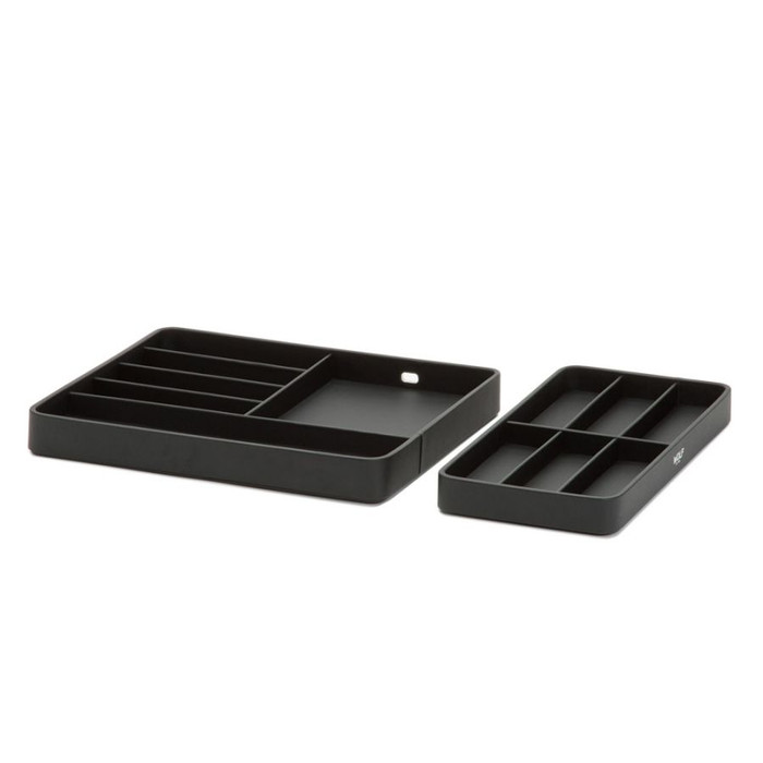 WOLF  Watch Valet with Strap Tray for Apple Watch in Black